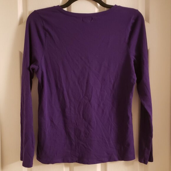 Wet Seal + Women's Purple V-Neck Top Long Sleeved T-Shirt Plus Size Please Read - Picture 2 of 3